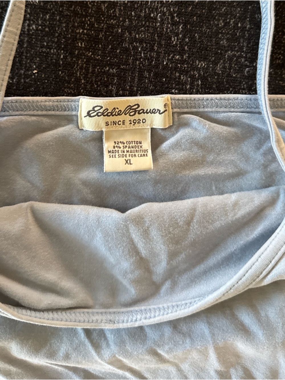 Vintage Eddie Bauer Light Blue Camisole Tank with Built in Bra